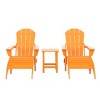 WestinTrends Malibu HDPE Outdoor Patio Folding Poly Adirondack Chairs with Ottomans and Side Table (5-Piece Conversation Set) - 3 of 4