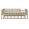 Whisen Twin Size Wood Daybed with Space-Efficient Trundle and Fence Guardrails, Sturdy Structure - 4 of 4