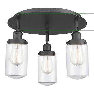 Dover - 3 Light Flush Mount In Art Deco Style-10 Inches Tall and 16.25 Inches Wide - 1 of 1