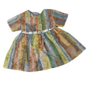 Doll Clothes Superstore Pastel Stripe And Flower Dress Fits 15-16 Inch Baby And Cabbage Patch Kid Dolls - 1 of 4