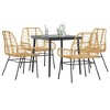 vidaXL Garden Dining Set Brown PE rattan 4-seater Garden Dining Set - 2 of 4