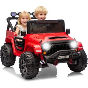 24V Ride on Toys for Kids, 2 Seater Electric Ride on Car w/Remote Control, 4 Powerful Motors, 4WD/2WD, 3 Speeds, Led Lights - 1 of 4