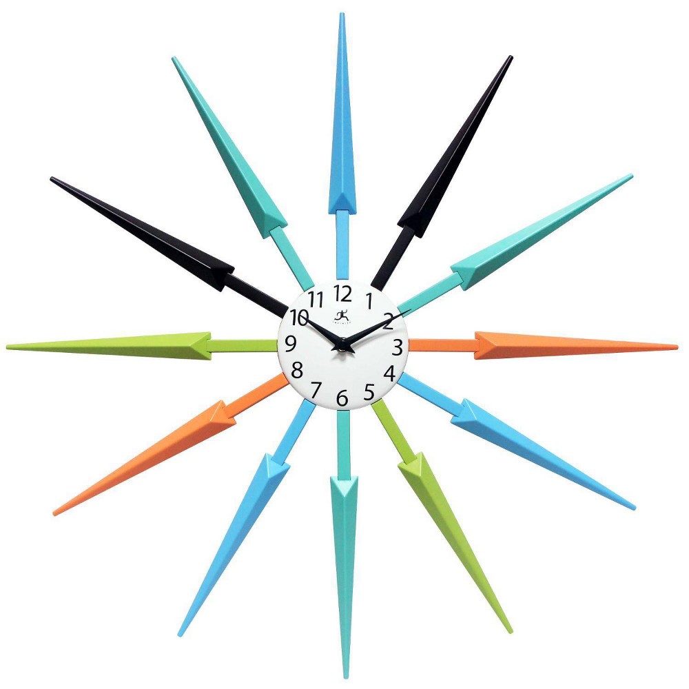 Photos - Wall Clock 24.5" Celeste  Blue/Green/Orange - Infinity Instruments