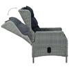 vidaXL Reclining Patio Chair with Cushions Poly Rattan Light Gray - 4 of 4