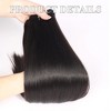 Jessie's Wig 12-22 Inch Double Drawn Human Hair Bundles Straight 95g For Thin Hair Straight #1b Natural Black 1Pcs/Pack - 3 of 4