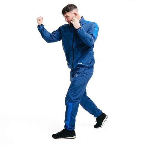 RDX C1 Weight Loss Sauna Suit Neoprene Full Body Sweat Suit Slimming Training Fitness and Workout Gear Blue 3X Large