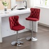 OUTSUPPLY Set of 2, Swivel Velvet Bar Stools, Adjustable Height, Modern Upholstered Stool for Kitchen Island & Pub - 3 of 4