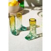 Recycled Glass Boot Shot Glass Blue & Amber 4.5"H, Handblown Set of 6, By Kalalou - 2 of 3