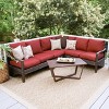 Leisure Made Augusta 5pc Wicker Sectional in Red Fabric - 2 of 4