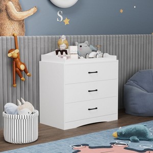 FUFU&GAGA White Nursery Dresser Baby Dresser with Changing Table Top - 1 of 4