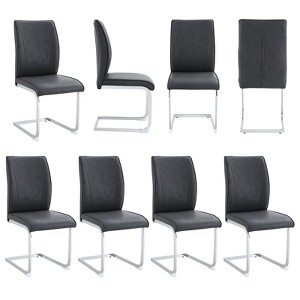 FONTOI 8PCS Arch Dining Chairs with High Resilience, Dining Chair with Arched Metal Legs for Living Room, Dark Gray&Silver, 21.6"*39"*17.3" - 1 of 4