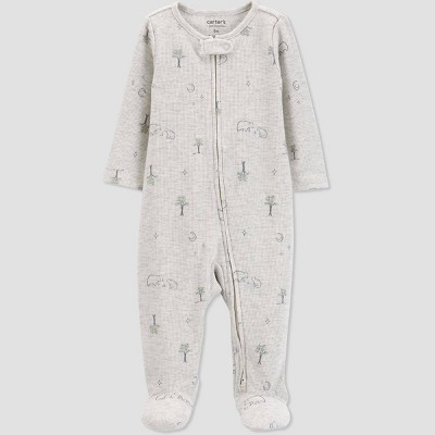 Carter's Just One You®️ Baby Boys' Camp Footed Pajama - Gray 3M