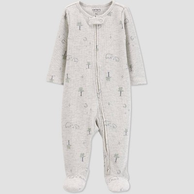 Image of Carter's Just One You®️ Baby Boys' Camp Footed Pajama - Gray 6M