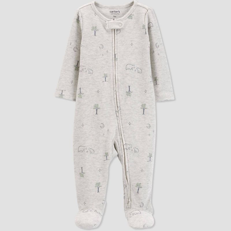 Carter's Just One You®️ Baby Boys' Camp Footed Pajama - Gray, 1 of 7
