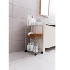 J&V TEXTILES 3 Tier Acrylic Rolling Cart with Wheels, Utility Storage Cart with Handle and Lockable Casters, Storage Basket Organizer Shelves - 3 of 4