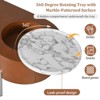 ALEXOUN 47.2’’ Oval Coffee Table with Marble-Patterned Rotating Tray,Hidden Storage & Easy Assembly - for Living Room,Home Office & Small Spaces - 4 of 4