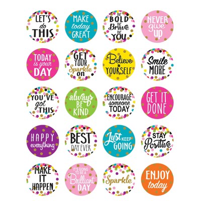 Teacher Created Resources Confetti Words to Inspire Stickers, Pack of 120 (Pack of 10)