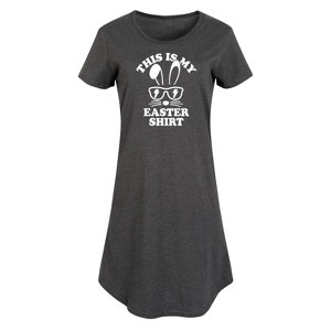 Women's - Instant Message - This Is My Easter Shirt Graphic T-shirt Dress - 1 of 4