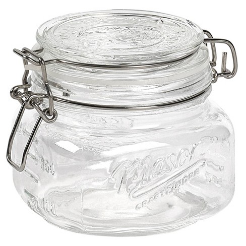 Mason Craft & More 17oz Set of 4 Tall Mini Clamp Jars