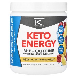 KetoLogic BHB KetoEnergy Exogenous Ketones Powder with Caffeine | Raspberry Lemonade - 30 Serve | Supports Low Carb, Keto Diet & Boosts Energy, Focus - 1 of 4