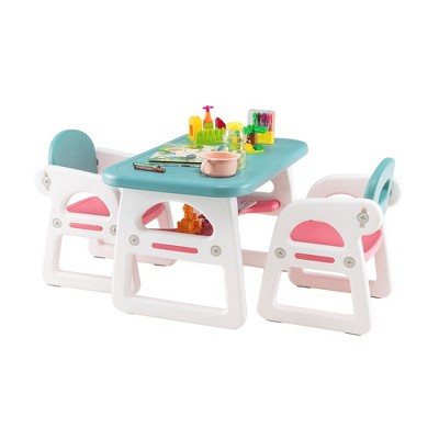 Costway Kids Table & 2 Chairs Set Toddler Activity Play Dining Study Desk  Baby Gift : Target