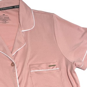 BCBGMAXAZRIA Women's Pajama Set Short Sleeve Notch Collar with Pants - 1 of 2