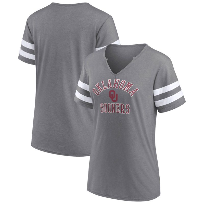 NCAA Oklahoma Sooners Women&#39;s V-Neck Notch T-Shirt, 1 of 4
