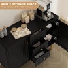 Sideboard Buffet Cabinet with Storage, 48" Fluted Accent Cabinet with 2Drawers and 2 Doors, Modern Credenza Storage Cabinet for Entryway, Kitchen - 3 of 4