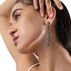 SOHI Women's Chalice Silver Bling Almond Drop Earrings - 4 of 4