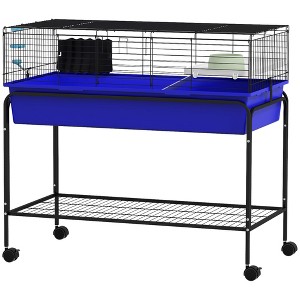 Two-Story Small Animal Cage Removable from Stand, Pet Habitat with Shelf & Wheels, 39" x 20.5" x 36.5" - 1 of 4