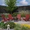 Merrick Lane Ayala 5 Piece Outdoor Leisure Set with Set of 4 Poly Resin Adirondack Chairs and Star and Moon Iron Fire Pit - 2 of 4