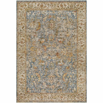 Hauteloom Asabi Blue Textured Rug with Fringes