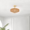 Janora 15.75" Flush Mount - FLU4106 - Natural/Gold - Safavieh - 2 of 4