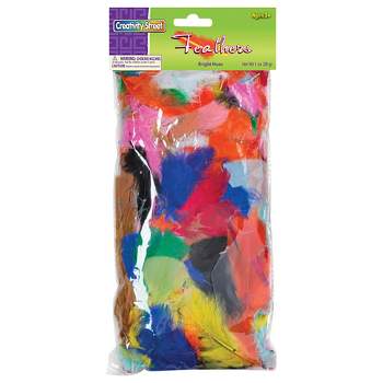 Creativity Street Plumage Feathers, 2-5 Inches, Assorted Bright Colors, 1 oz Bag