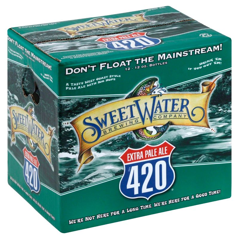 SweetWater 420 Extra Pale Ale Beer - 12pk/12 fl oz Bottles, 1 of 2
