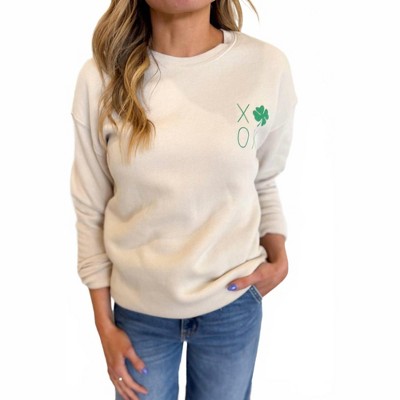Women's Hazel Xoxo Clover Sweatshirt - OAT COLLECTIVE