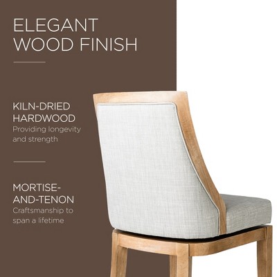 Vienna Weathered Oak Swivel Counter Stool with Sand Upholstery