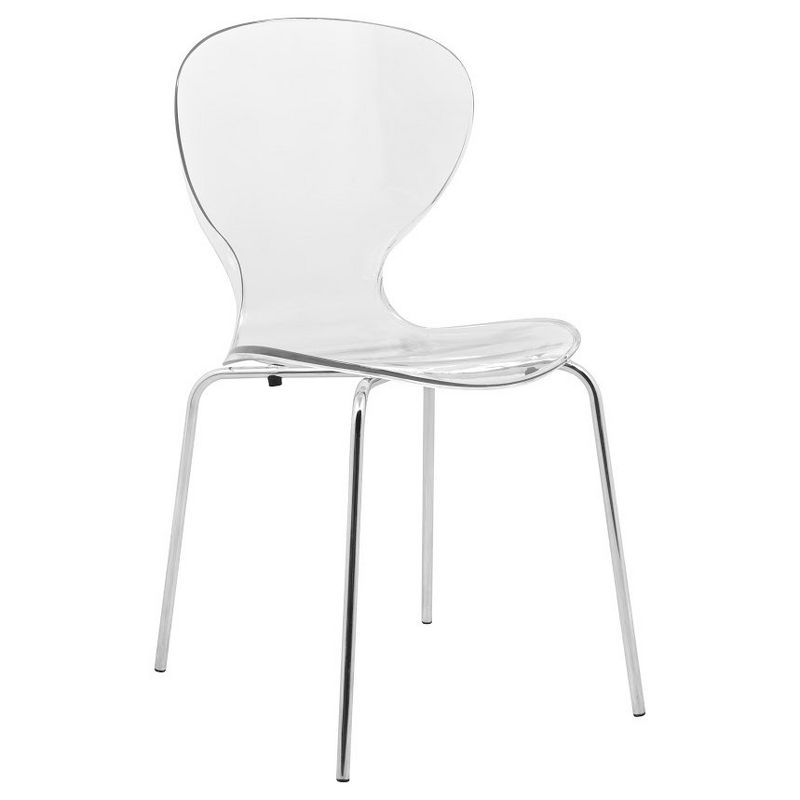 LeisureMod Oyster Modern Acrylic Dining Side Chair, 1 of 10