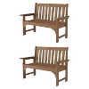 GardenJoy 2-Person Outdoor Garden Bench - HDPE - Wood Grain Finish - 2-Piece - 3 of 3