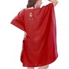 LA LEELA Women's House Daily Routine Evening Wear Loungewear Casual Ladies Bikini Kaftan Tunic Vacation Coverup Mini Caftan for Women 2X-3X Red, Solid - 2 of 4