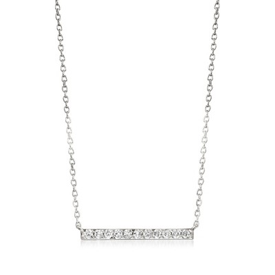 Pure Collection by Ross-Simons 0.25 ct. t.w. Diamond Bar Necklace in Sterling Silver Size 16