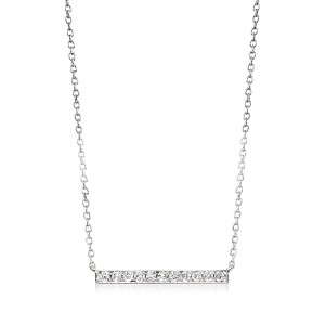 Pure Collection by Ross-Simons 0.25 ct. t.w. Diamond Bar Necklace in Sterling Silver Size 16 - 1 of 4
