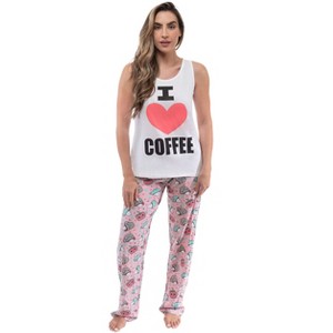 Just Love Womens Tank & Pant Cute Pajama Set - Ribbed PJ Sets Sleepwear Loungewear - 1 of 3