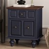 Bella Depot Vintage 2 Drawers Nightstand with Solid Wood Legs, Bedside End Table - Set of 2 - 3 of 4