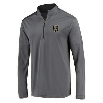 NHL Vegas Golden Knights Men's Defender Embossed 1/4 Zip Sweatshirt - Gray S