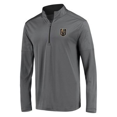 NHL Vegas Golden Knights Men's Defender Embossed 1/4 Zip Sweatshirt - Gray S