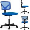 FONTOI Low-Back Mesh Armless Office Chair, Swivel Chair with Lumbar Support and Removable Seat Cushion for Home Office, Blue, 19.68"*29.52"*19.68" - 4 of 4