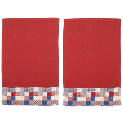 Patriotic Check Set of 2 Hand Towels