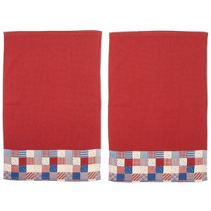 Patriotic Check Set of 2 Hand Towels - 1 of 3