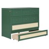 Polibi Full‑Size Murphy Bed with Rattan Front & Hidden Drawer Storage - 3 of 4